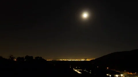 Night Sky Time Lapse, Moon, Shooting Stars Stock Footage 76505598