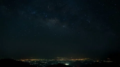 Night Sky time lapse over a city Stock Footage 236735895