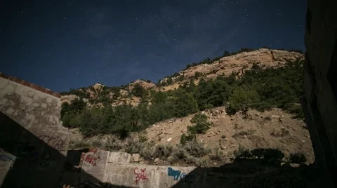 Night Sky Time Lapse - Utah Ghost Town 01 Stock Footage 52188286