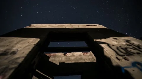 Night Sky Time Lapse - Utah Ghost Town 03 Stock Footage 52188300