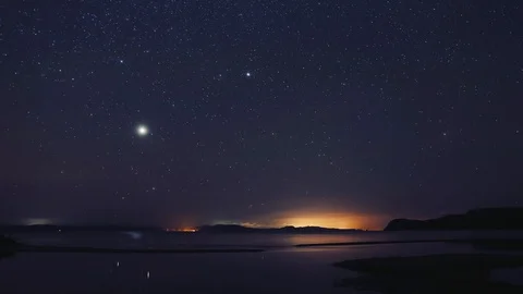 Night Sky Time Lapse while Camping in New Zealand Stock Footage 89413484