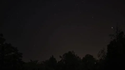 Night Sky Timelapse with Airplane Light Trails Stock Footage 340660005