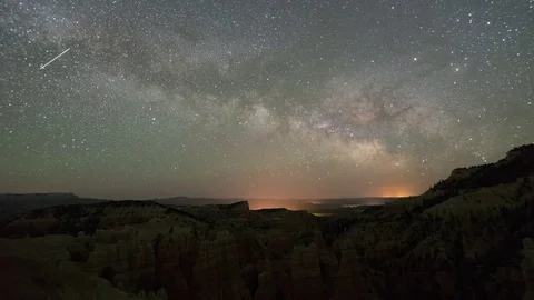Night Sky, Timelapse, Desert Landscape Stock Footage