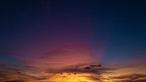 Night Sky timelapse. Moving clouds and sunset. Clouds float through the evening Stock Footage 318693833