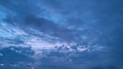 Night Sky timelapse. Moving clouds and sunset. Clouds float through the evening Stock Footage 321280395