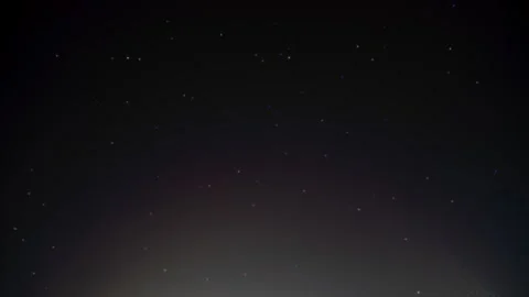 Night sky timelapse over Toronto, Ontario, Canada. Moving rotation of stars.. Stock Footage 257374802