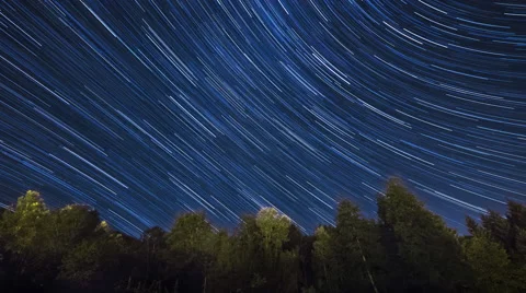 Night sky timelapse star trails Stock Footage 41828704