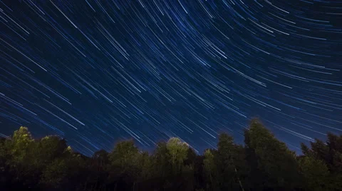 Night sky timelapse star trails comet effect Stock Footage 41845541
