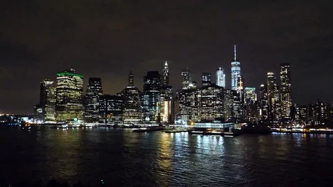 Night Skyline Stock Footage 126597532