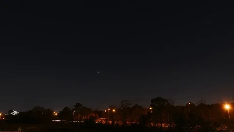 Night Skyline Hyperlapse with Traffic Stock Footage 122858917