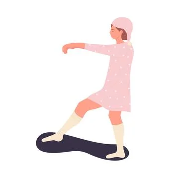 Night sleepwalking disorder Illustration