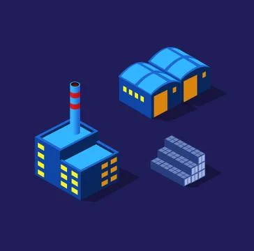 The night smart city 3D future neon ultraviolet Stock-Illustration