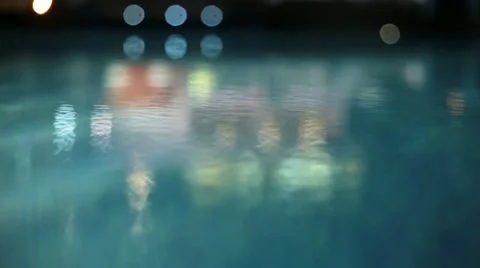 Night smooth surface of water Stock Footage 32389516