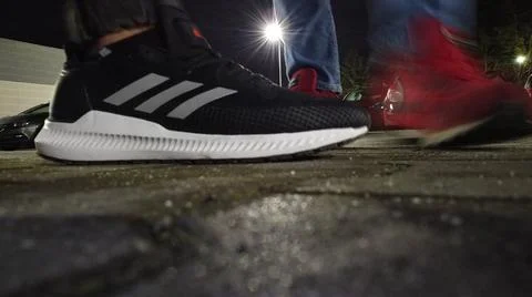 Night sneakers close-up Stock Photos