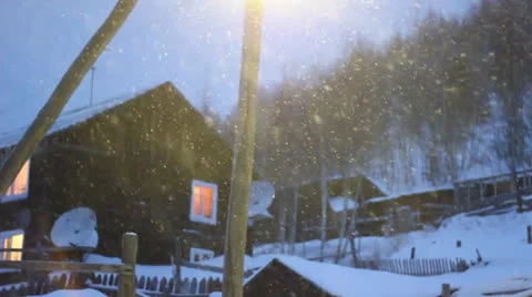 Night snowfall Stock Footage 22482015