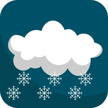 Night Snowfall, Simple Icon With Dark Blue Background Ilustración de archivo
