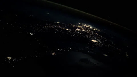 Night Space View From The International Space Station Orbiting Earth Stock Footage 171643339