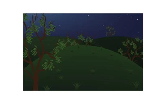 Night spring landscape. Stock Illustration