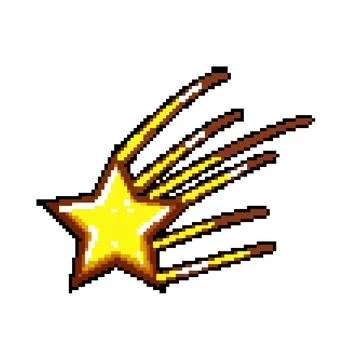 Night star shoot pixel art vector illustration Stock Illustration