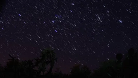 Night Star Trails and Long Exposure Time-lapse Stock Footage 74133979