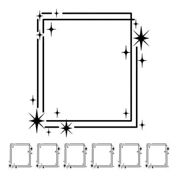 Night starry frame cartoon vector graphic Stock Illustration