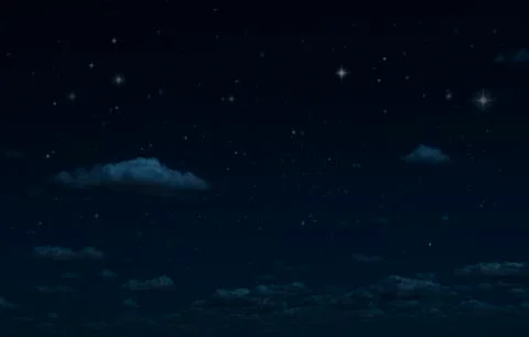 Night starry sky and clouds. Moonlight dark background and stars in the sky. Stock Photos