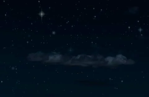 Night starry sky and clouds. Moonlight dark background and stars in the sky. Stock Photos