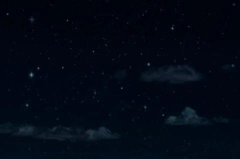 Night starry sky and clouds. Moonlight dark background and stars in the sky. Stock Photos