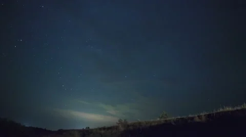 The night starry sky. Cloud-drift Stock Footage 64870985