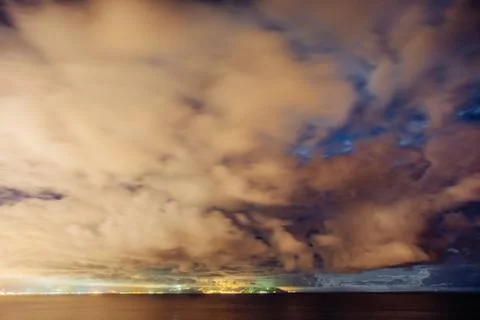 Night starry sky. Cloudy Stock Photos