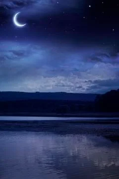 Night starry sky Stock Illustration