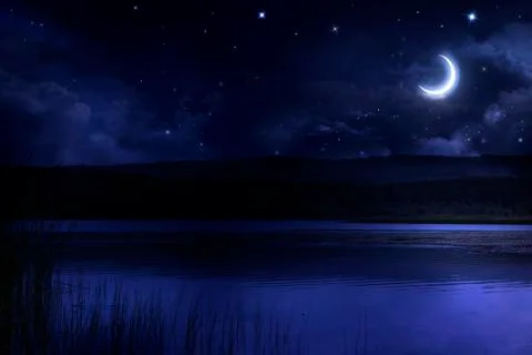 Night starry sky Stock Illustration