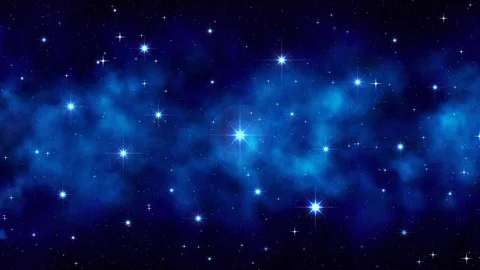 Night starry sky with moving smoke, fog, dark blue dynamic space background Video stock 94815918