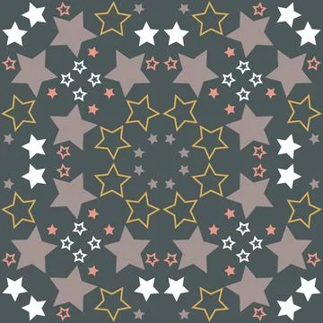 Night starry sky seamless pattern, star on dark background for design Stock Illustration