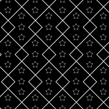Night starry sky seamless pattern, star on dark design Illustrazione stock