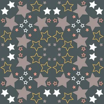 Night starry sky seamless pattern, star on dark background for design Stock Illustration