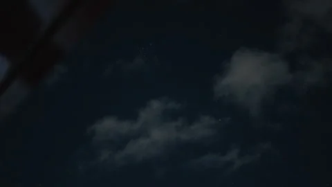 Night starry sky with stars and airy thin clouds passing in through the frame Stock Footage 329068184