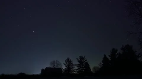 Night Stars with Barn Stock Footage 10901315