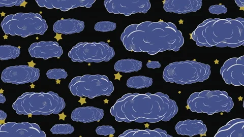 Night stars in clouds Stock Footage 91892180