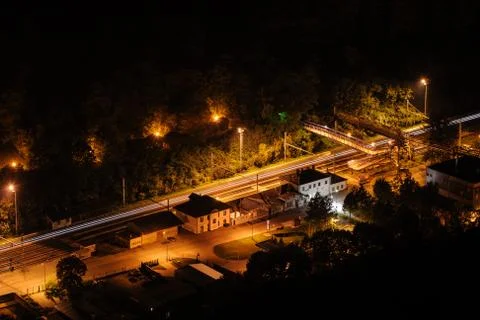 Night station Stock Photos