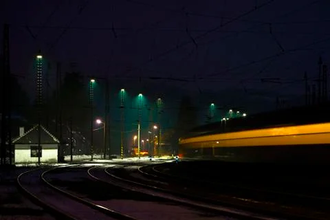 Night station Stock Photos