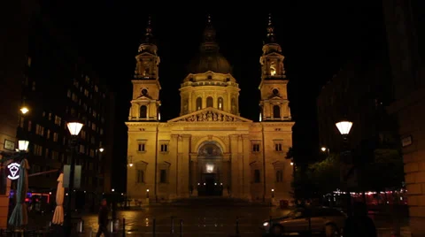 NIGHT ST.ISHTVAN 2 FRONT LONG SHOT Stock Footage 39387562