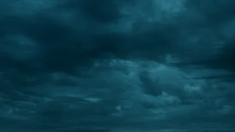Night storm clouds forming from thick overcast sky before rain Vídeo Stock 337387930