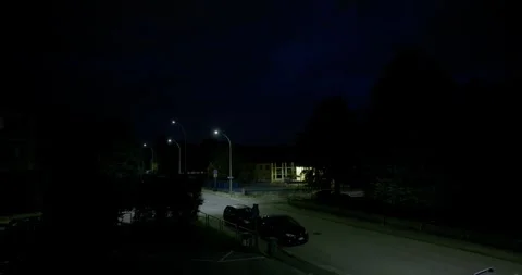 Night Storm Clouds With Lightning In The Streets Stock Footage 339024308