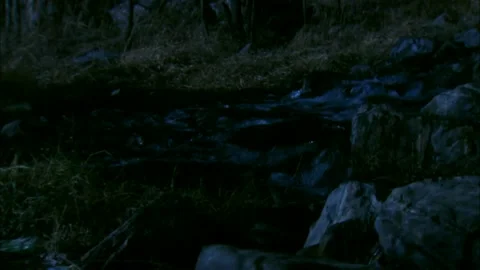 At night the stream Stock Footage 235278628