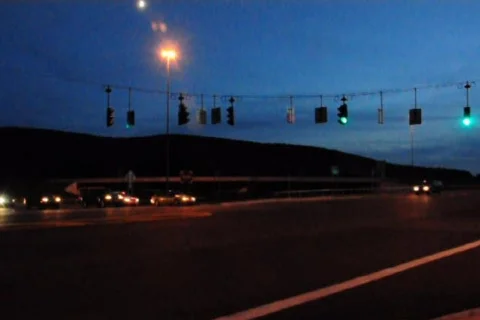 Night Street Corner Stop Light Stock Footage 277705