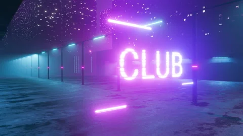 Night Street with holograms 3D render 4K video Video stock 252865157