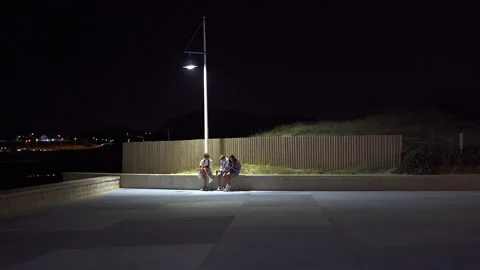 NIGHT STREET LAMP Video stock 160628077