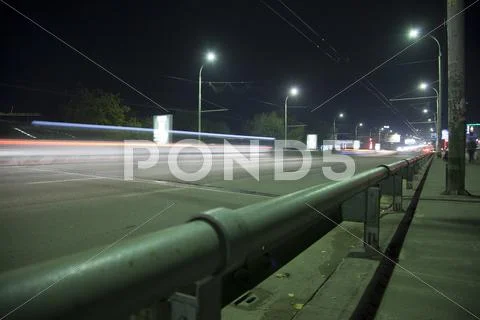 Night street time lapse Stock Photos
