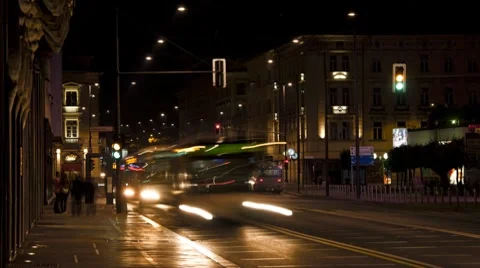 Night street timelapse Video stock 7907473